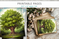 artistic tree illustrations, nature themed scrapbook Product Image 6