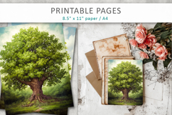 artistic tree illustrations, nature themed scrapbook Product Image 7