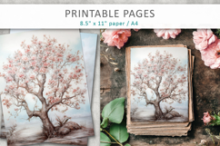 artistic tree illustrations, painterly tree digital pages Product Image 3
