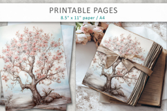 artistic tree illustrations, painterly tree digital pages Product Image 5