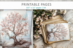 artistic tree illustrations, painterly tree digital pages Product Image 6