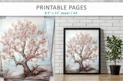 artistic tree illustrations, painterly tree digital pages Product Image 8