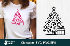 Christmas tree SVG design | Christmas tree silhouette SVG Product Image 1