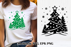 Christmas tree SVG design | Christmas tree silhouette SVG Product Image 1