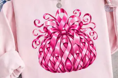 Breast Cancer Ribbon Pumpkin PNG Tee Product Image 1
