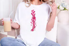 Pink Ribbon Heel Boot PNG Shirt Design Product Image 4