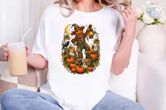 Halloween Scarecrow Pumpkin PNG Shirt Product Image 5
