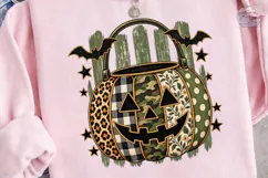 Halloween Pumpkin Bucket PNG Shirt Product Image 3