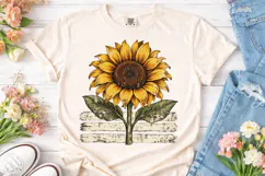 Sunflower Rustic Fence PNG Shirt Design Product Image 2