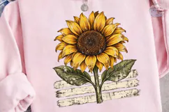 Sunflower Rustic Fence PNG Shirt Design Product Image 3