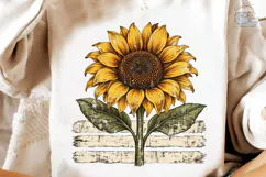 Sunflower Rustic Fence PNG Shirt Design Product Image 4