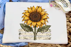 Sunflower Rustic Fence PNG Shirt Design Product Image 5