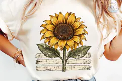 Sunflower Rustic Fence PNG Shirt Design Product Image 6