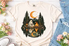 Ghost Camping Campfire PNG Shirt Design Product Image 2