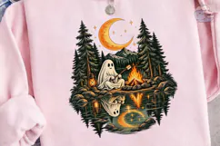 Ghost Camping Campfire PNG Shirt Design Product Image 3