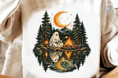 Ghost Camping Campfire PNG Shirt Design Product Image 4