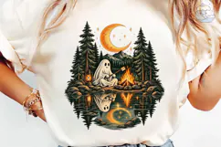 Ghost Camping Campfire PNG Shirt Design Product Image 6