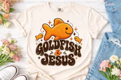 Goldfish & Jesus PNG Retro Shirt Design Product Image 2