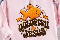 Goldfish & Jesus PNG Retro Shirt Design Product Image 3