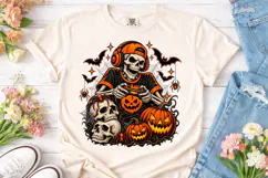 Halloween Skeleton Gamer PNG Shirt Desig Product Image 2