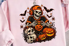 Halloween Skeleton Gamer PNG Shirt Desig Product Image 3