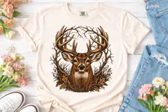 Woodland Buck Deer PNG Sublimation Tee Product Image 1