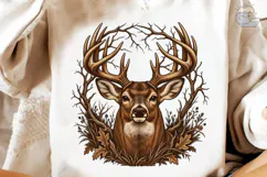 Woodland Buck Deer PNG Sublimation Tee Product Image 3