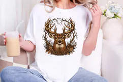 Woodland Buck Deer PNG Sublimation Tee Product Image 4