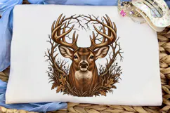 Woodland Buck Deer PNG Sublimation Tee Product Image 5