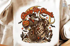 Giddy Up Ghouls Halloween Cowboy PNG Product Image 4