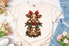 Christmas Cow Reindeer PNG Shirt Design Product Image 2