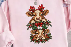 Christmas Cow Reindeer PNG Shirt Design Product Image 3
