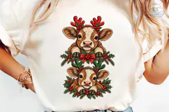 Christmas Cow Reindeer PNG Shirt Design Product Image 6