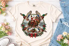Santa Duck Sleigh Christmas PNG Shirt Product Image 2