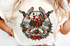 Santa Duck Sleigh Christmas PNG Shirt Product Image 6