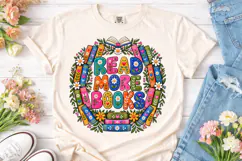 Read More Books Floral PNG Shirt Design Product Image 2