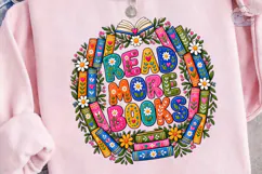 Read More Books Floral PNG Shirt Design Product Image 1