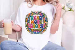 Read More Books Floral PNG Shirt Design Product Image 4