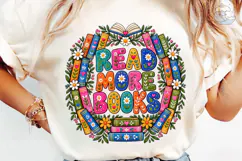 Read More Books Floral PNG Shirt Design Product Image 6