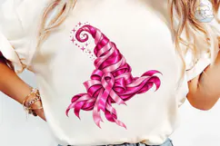 Pink Ribbon Witch Hat PNG Sublimation Product Image 6