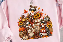 Hello Fall Duck Family PNG Shirt Design Product Image 3