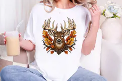 Fall Deer Buck Antlers PNG Shirt Design Product Image 1