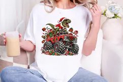 Christmas Dinosaur Monster Truck PNG Tee Product Image 5
