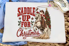 Saddle Up For Christmas Cowboy PNG Tee Product Image 1