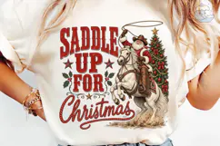 Saddle Up For Christmas Cowboy PNG Tee Product Image 6