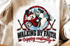 Walking By Faith Bear PNG Shirt Design Product Image 4