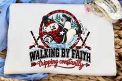 Walking By Faith Bear PNG Shirt Design Product Image 5
