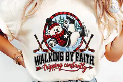 Walking By Faith Bear PNG Shirt Design Product Image 6