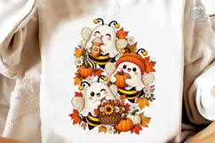 Ghost Bee Fall Halloween PNG Shirt Product Image 4