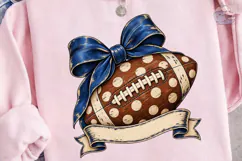 Football Bow Polka Dot PNG Shirt Design Product Image 2